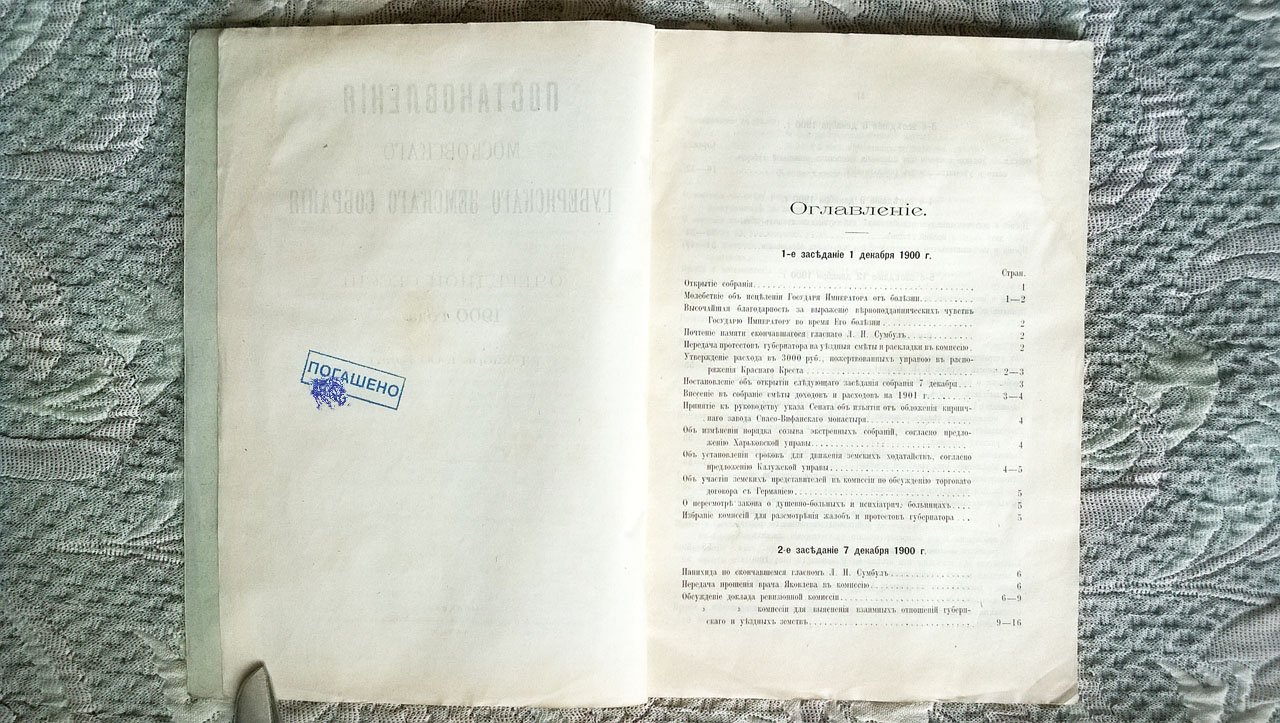 Постановления Московского губернского земского собрания очередной сессии 1900 года.