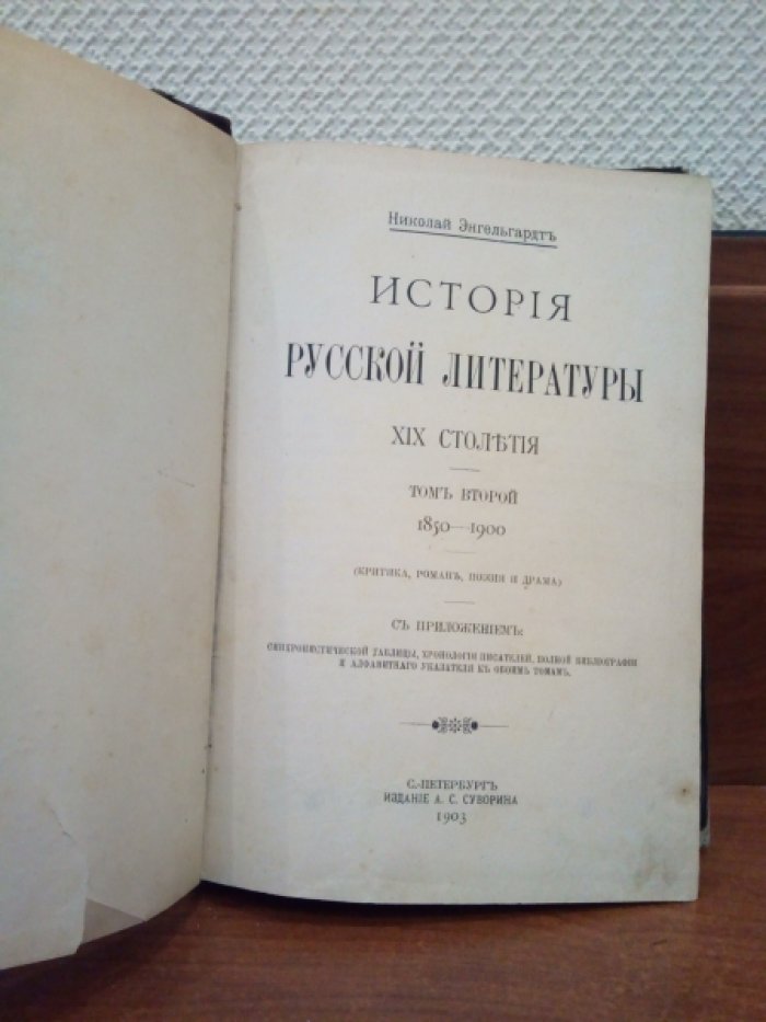 Энгельгардт Николай. История русской литературы XIX столетия. В 2-х томах.