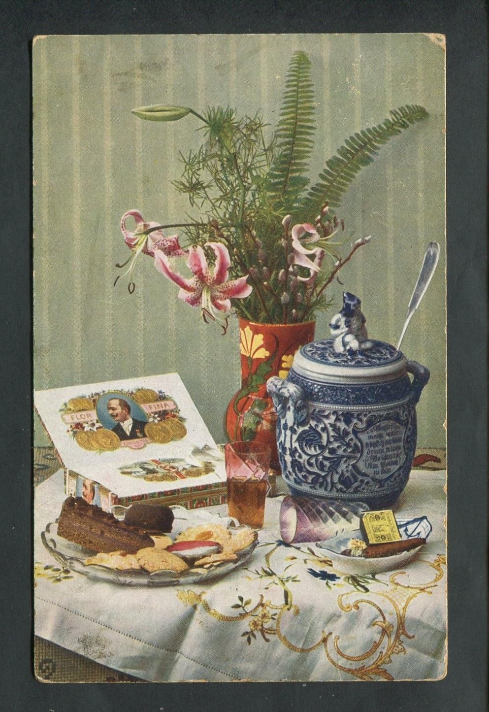 Открытка рекламная. Сигары `Flor Fina`