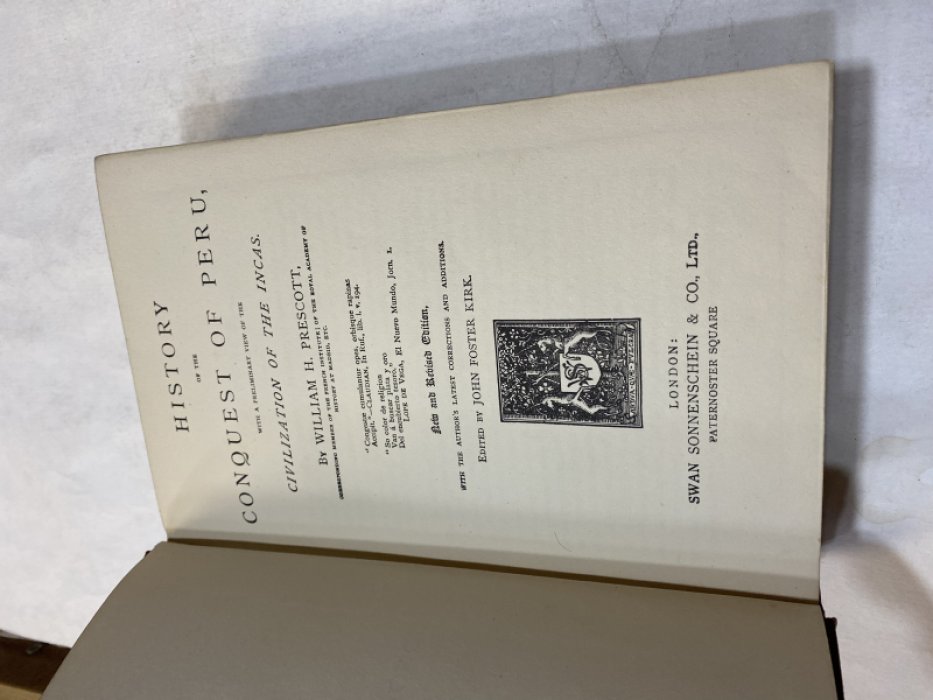 Prescott, H. William. History of the Conquest of Peru. История завоевания Перу.