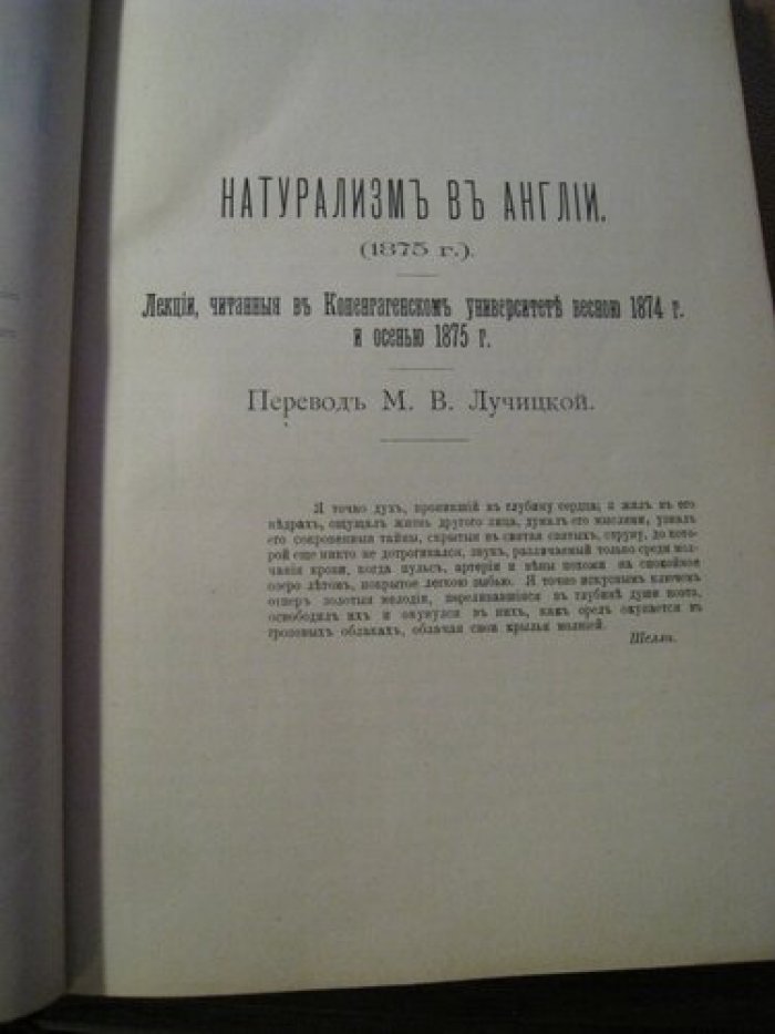 Брандес, Георг. Натурализм в Англии. Том V-VI.
