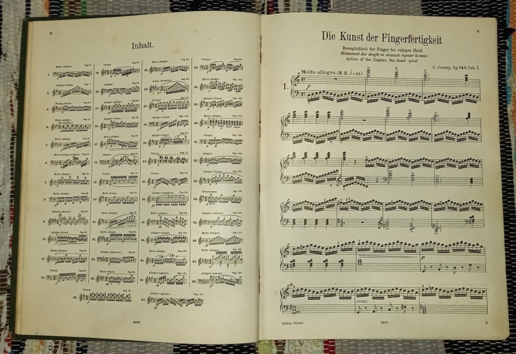 Czerny Carl. Die Кunst der Fingerfertigkeit. Die Schule des Virtuosen. В одном переплете.