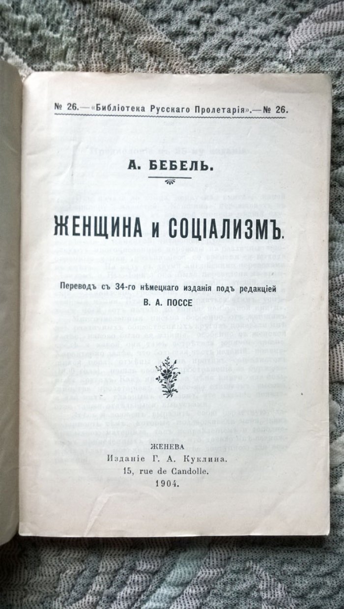 Бебель А. Женщина и социализм.