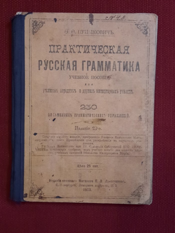 Пуцыкович Ф.Ф. Практическая русская грамматика. Учебное пособие для учеников народных и других элементарных училищ. 250 письменных грамматических упражнений.