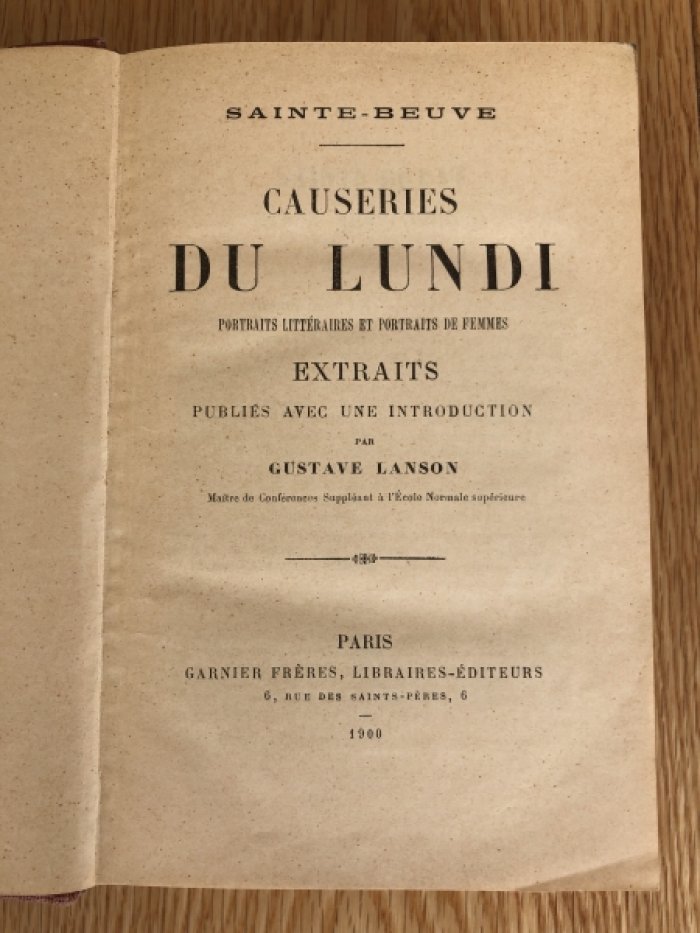 Sainte-Beuve Charles-Augustin (Сент-Бев). Portraits litteraires et portraits de femmes. (Литературные портреты женщин)