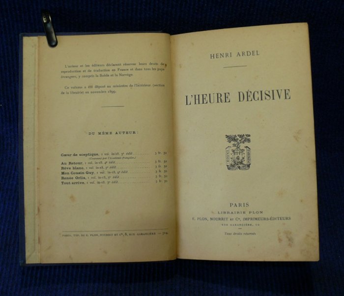 Ardel Henri. L`heure decisive. (Решающий час).