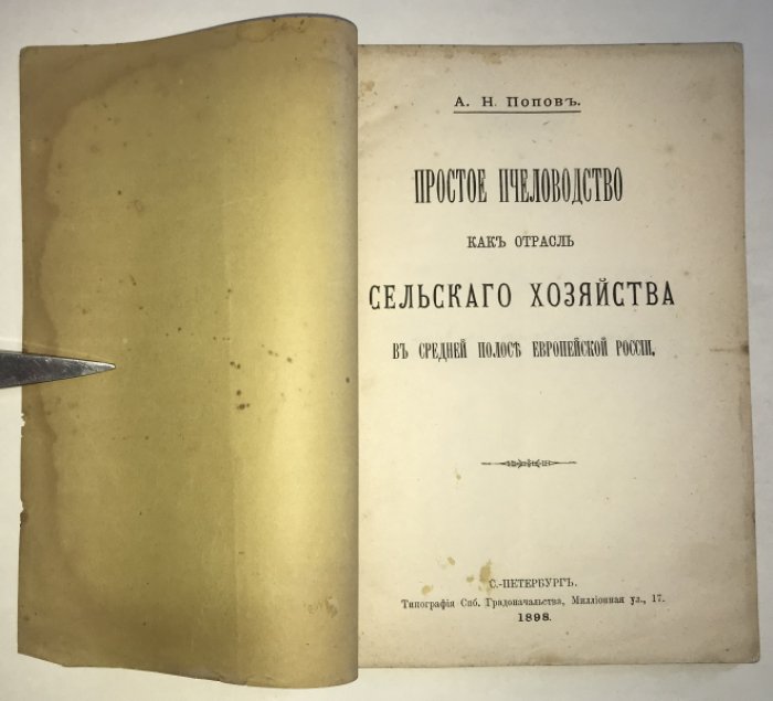 Попов А.Н. Простое пчеловодство как отрасль сельского хозяйства в средней полосе Европейской России.