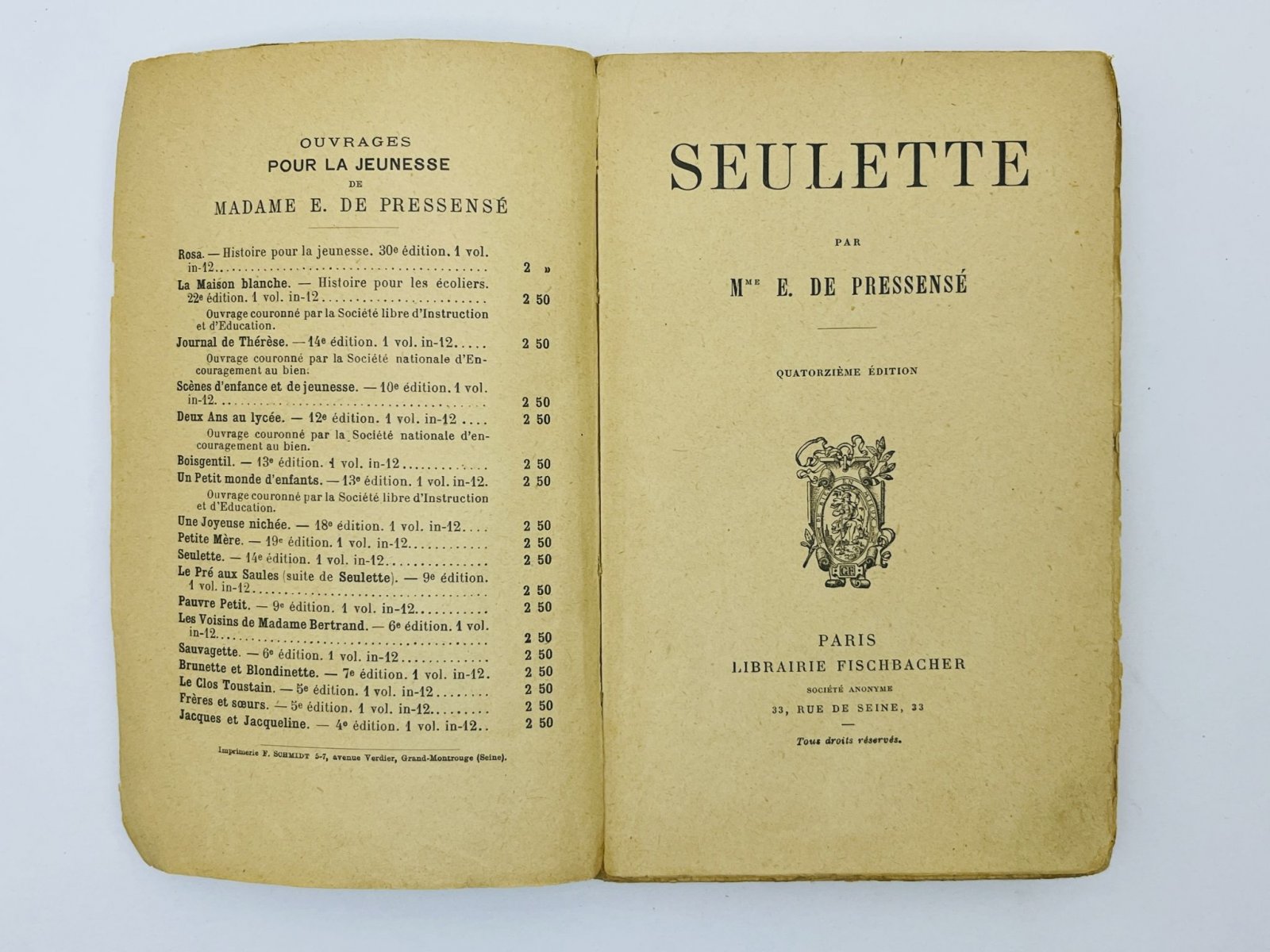 Прессансе Элиза де. Seulette (Одинокая).
