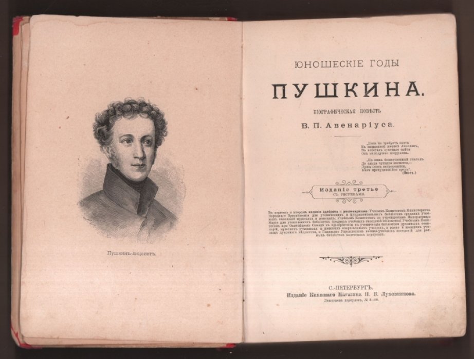 Авенариус В. П. Юношеские годы Пушкина. Биографическая повесть.