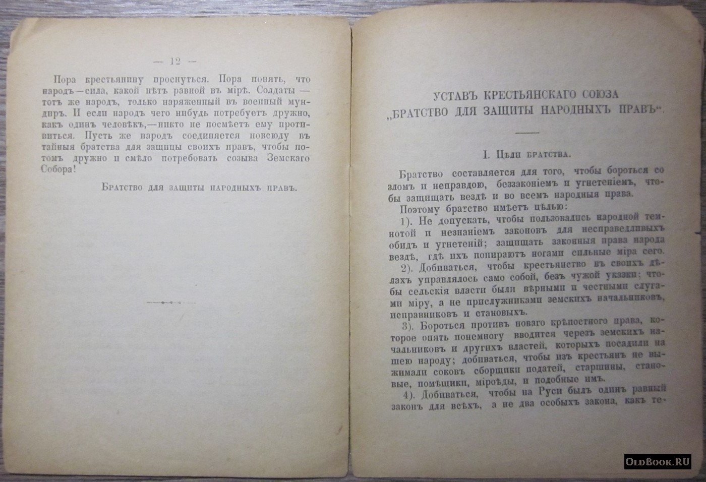 Устав «Братства для защиты народных прав».