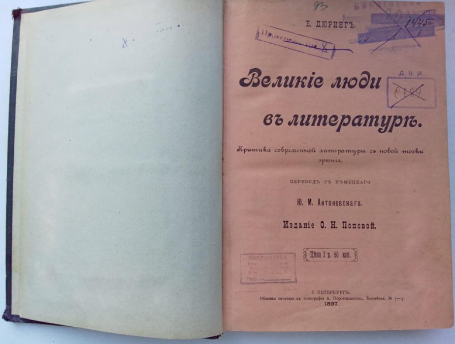 Дюринг Е. Великие люди в литературе.