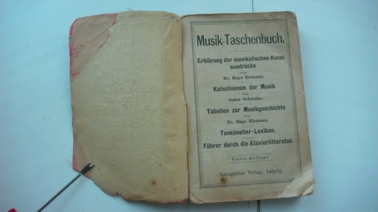 Риман. Musik Taschenbuch/Карманный музыкальный словарь Римана.