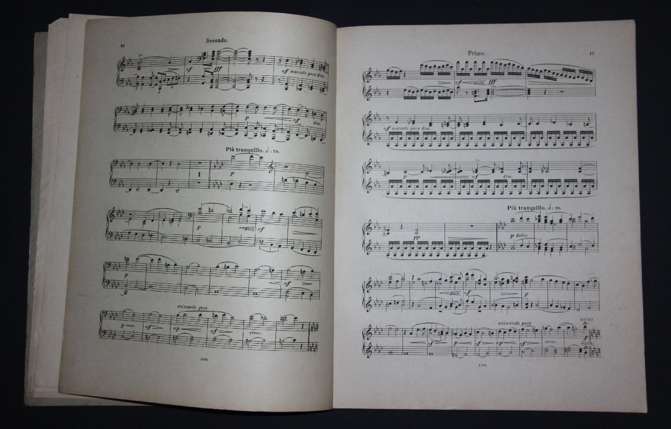 Глазунов, Александр. Шестая симфония (c-moll) для большого оркестра (Op. 58). Переложение для фортепиано в 4 руки /выполнено С. Рахманиновым/. Ноты.