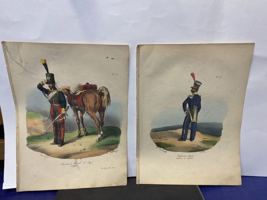 Литографии. Военная форма времен 1815-1830 гг. Художник Белланже.
