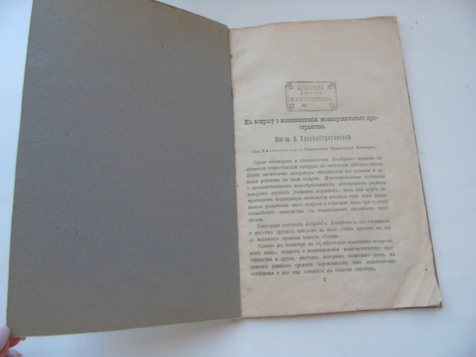 Улезко-Строганова К.П. К вопросу о возникновении межворсинчатого пространства.