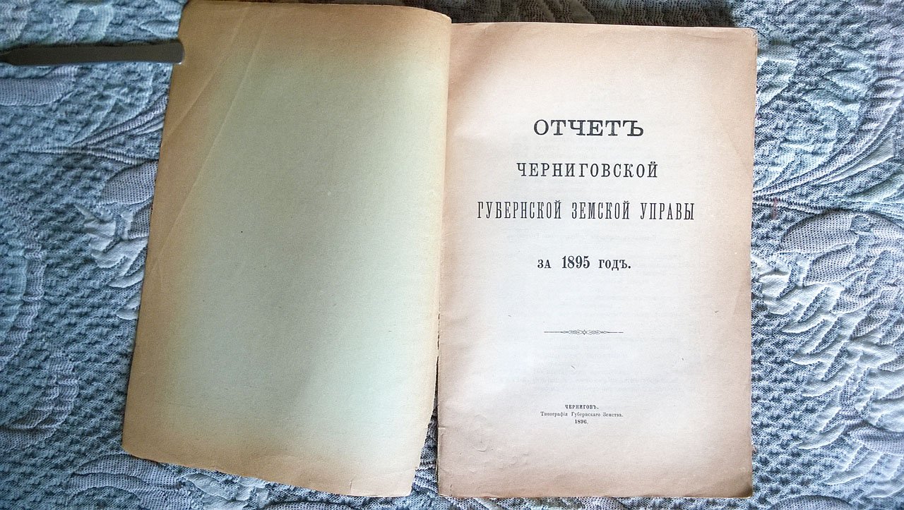 Отчет Черниговской губернской земской управы за 1895 г.