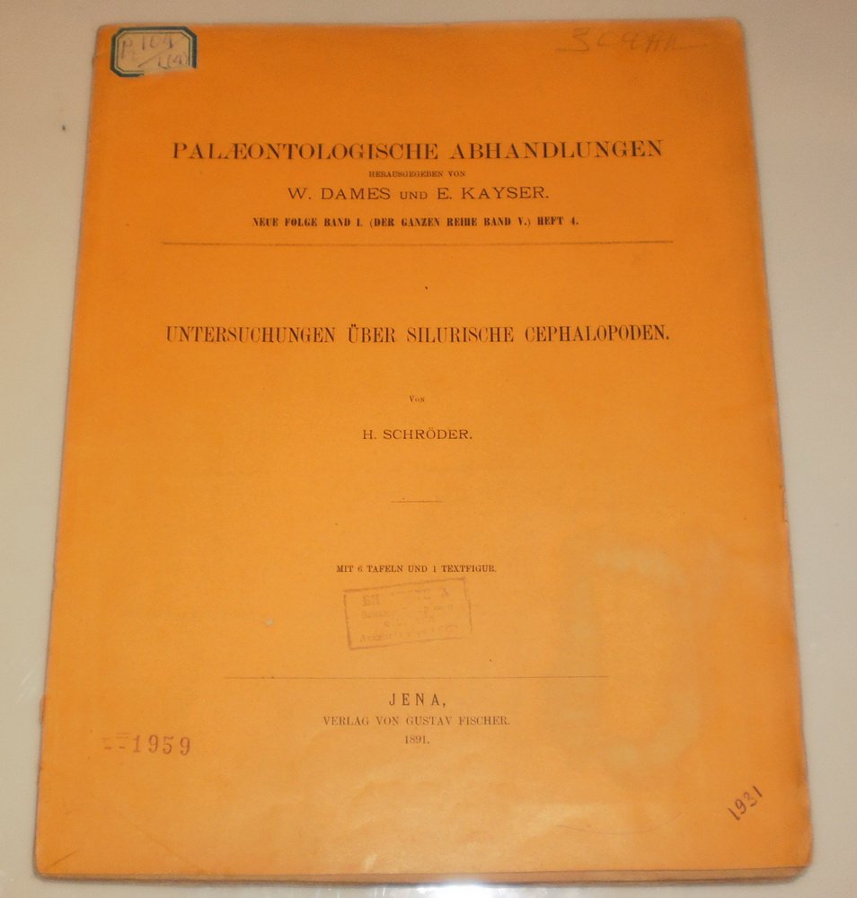 Schroder H. Untersuchungen uber silurische cephalopoden.