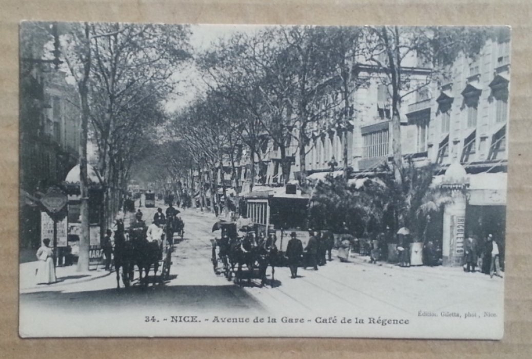 Nuce - Avenue de la Gave - Caf? de la Regence. Открытка