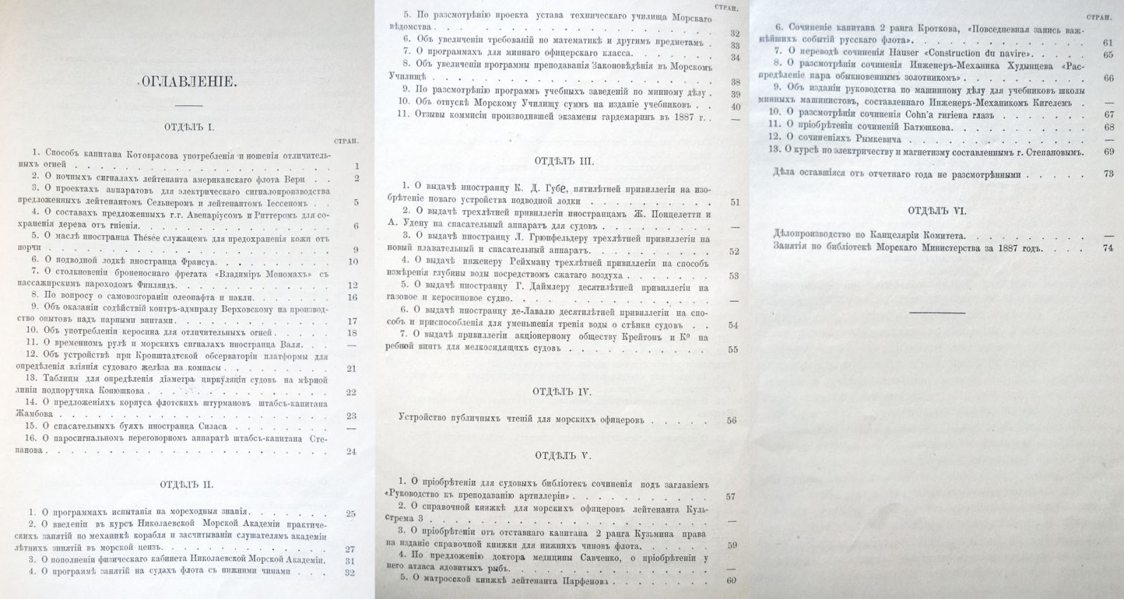 Отчет о действиях Морского ученого комитета за 1887 год.