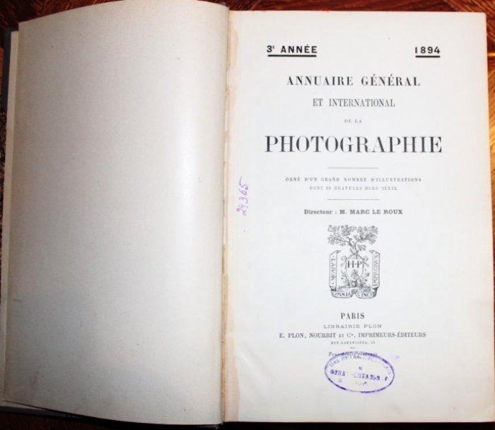 Annuaire General Et International de La Photographie.