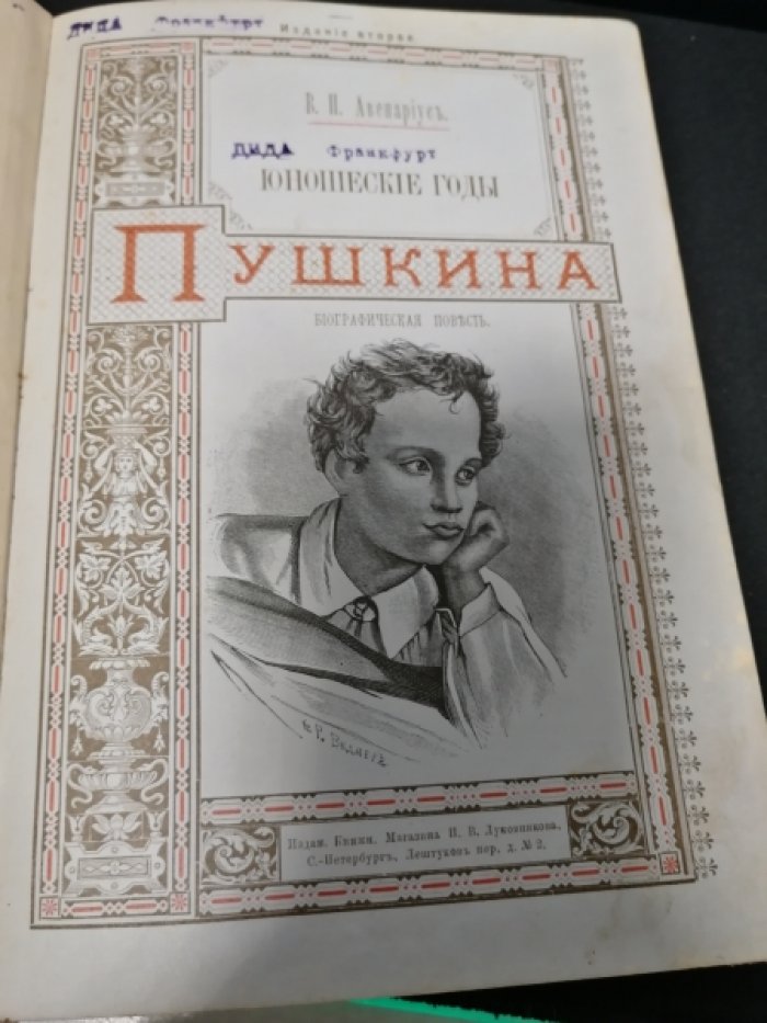 Авенариус В.П. Юношеские годы Пушкина.