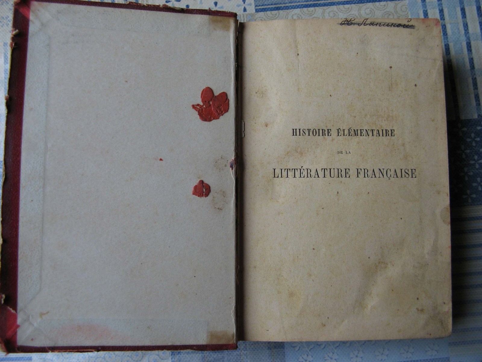 Fleury Jean. Histoire Elementaire de la Litterature Francaise.