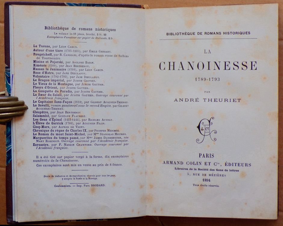 Theuriet Andre. La Chanoinesse. 1789-1793.