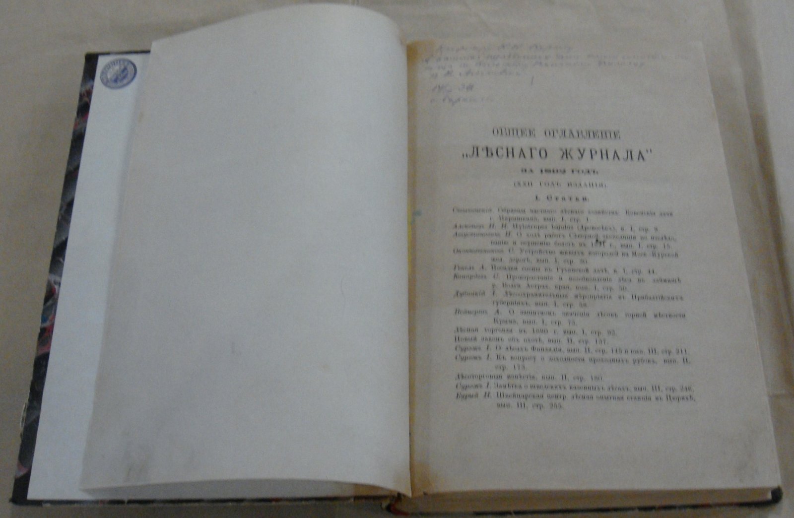Лесной журнал за 1892 г. Комплект.