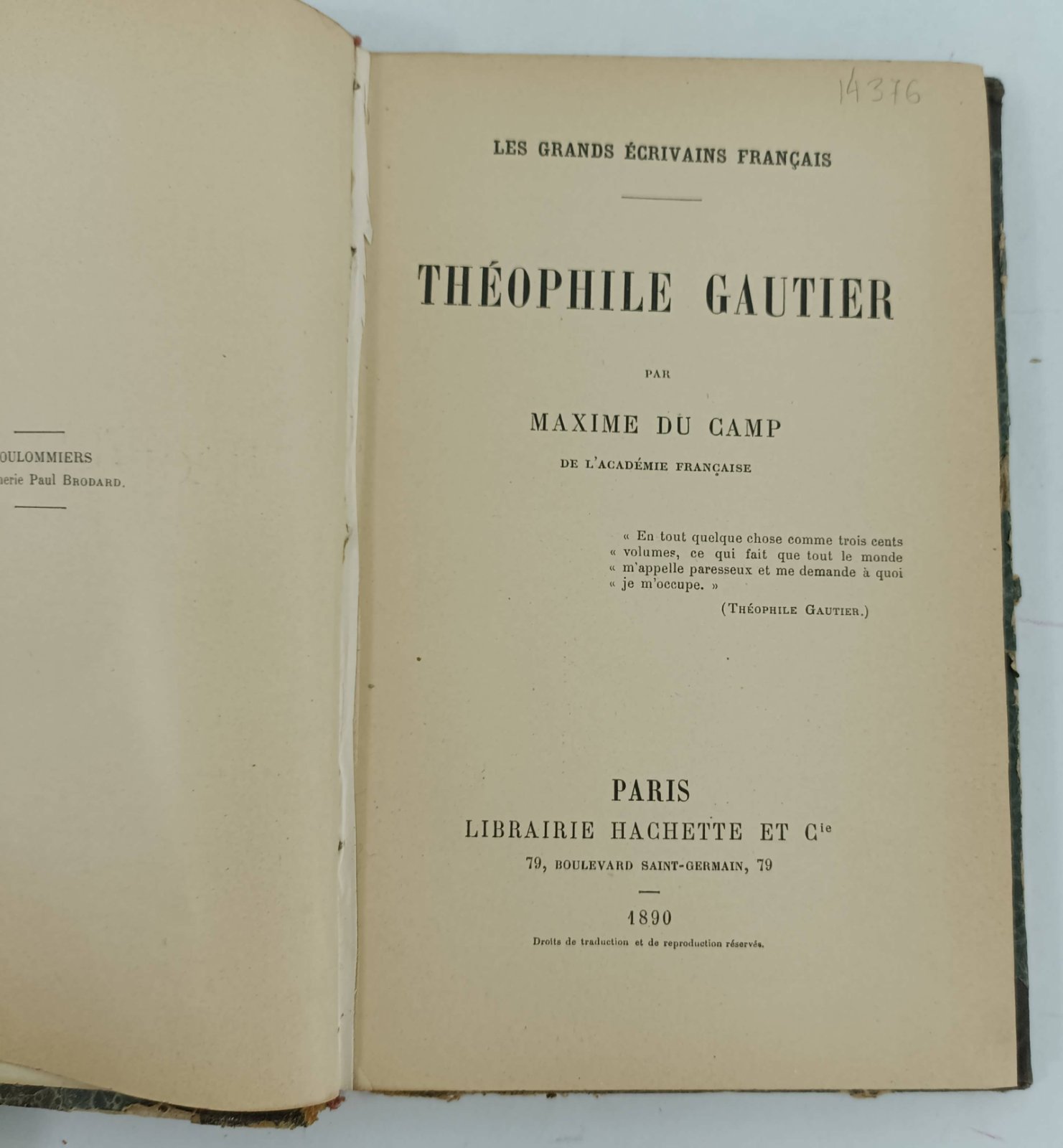 Дюкан, Максим). Theophile Gautier. (Теофиль Готье).
