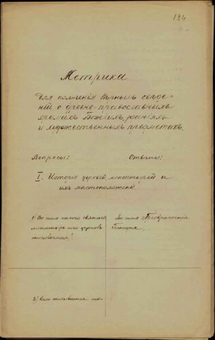 Священник Евгений Чудновский. Описание церкви Преображения в с. Баклановой Муравейке Черниговского у Рукопись.