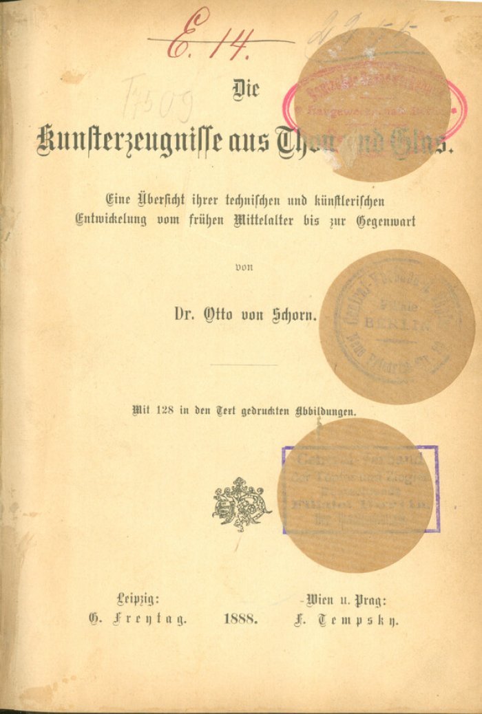 Dr. Otto von Schorn. Художественные изделия из керамики и стекла.