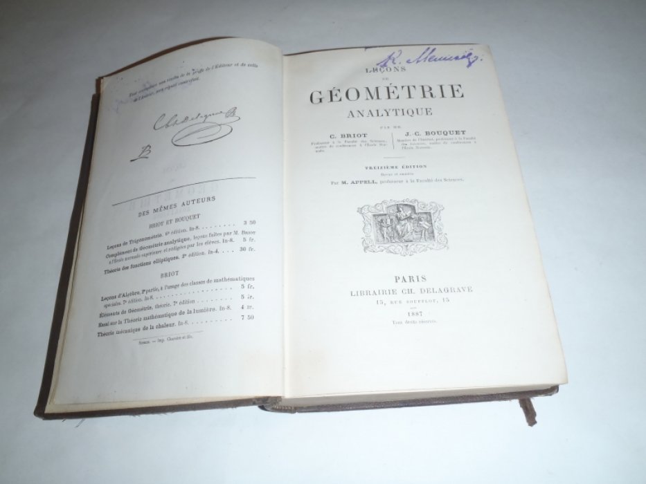 Briot C.,Bouquet J.-C. (Брио К., Буке Ж.-К.) Lecons de geometrie analytique/ Уроки аналитической геометрии..