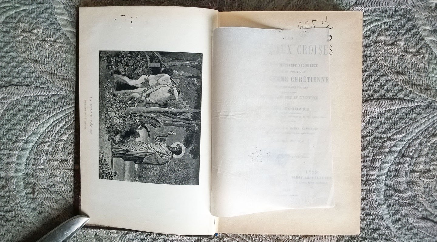L`Abbe Edouard [Аббат Эдуард]. Новые крестоносцы или миссия и религиозно-моральное и политическое влияние женщины-христианки перед лицом наших социальных болячек, в первую очередь безбожной школы и развода. Труд, посвященный французским дамам.