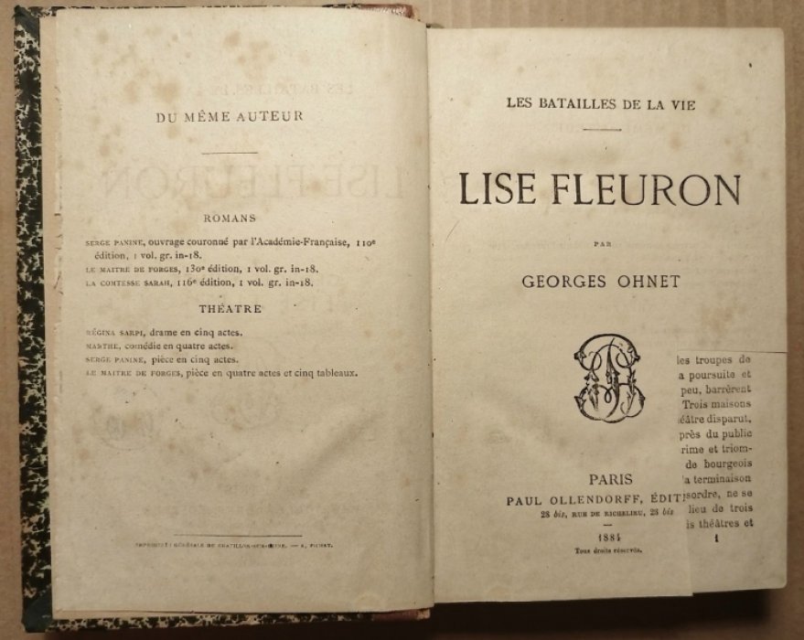 Georges Ohnet./ Жерж Оне. Lise Fleuron./ Лиза Флагман.