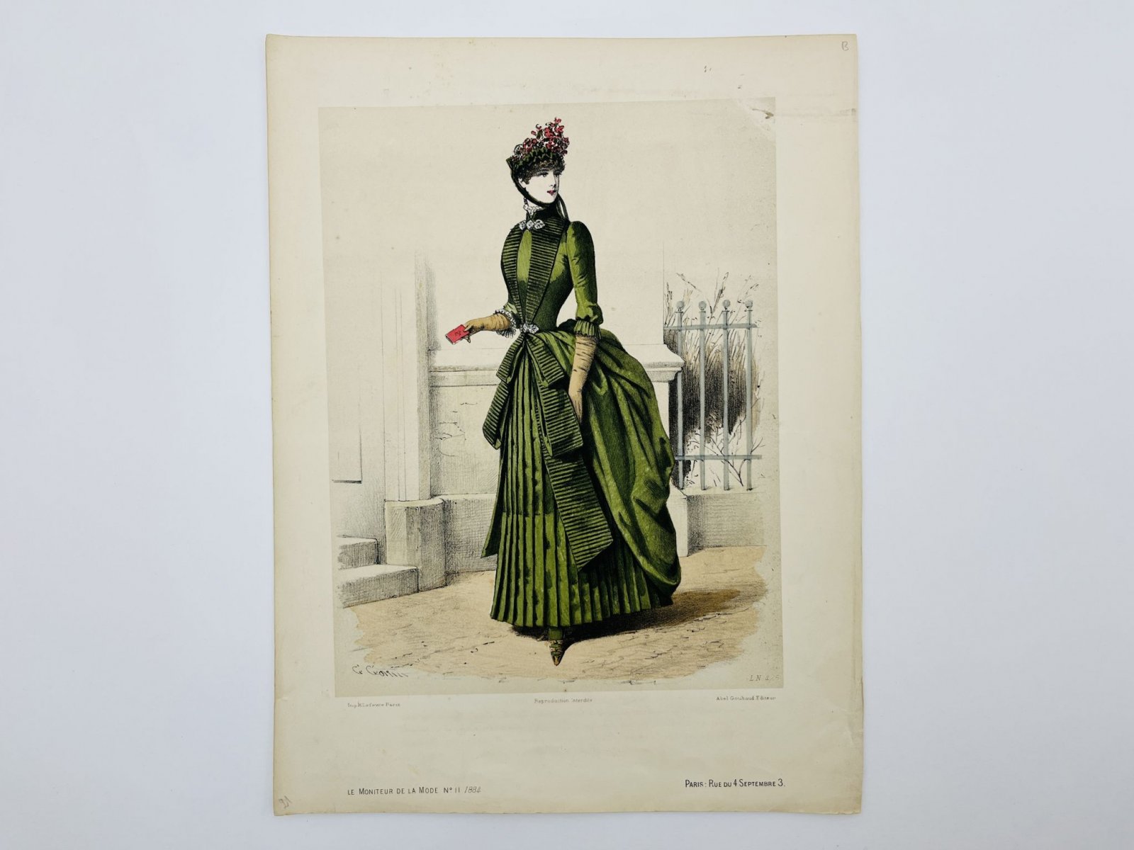 Оригинальная страница французского модного журнала Le Moniteur De La Mode. №11. 1884: Paris, Rue du 4 Septembre 3.