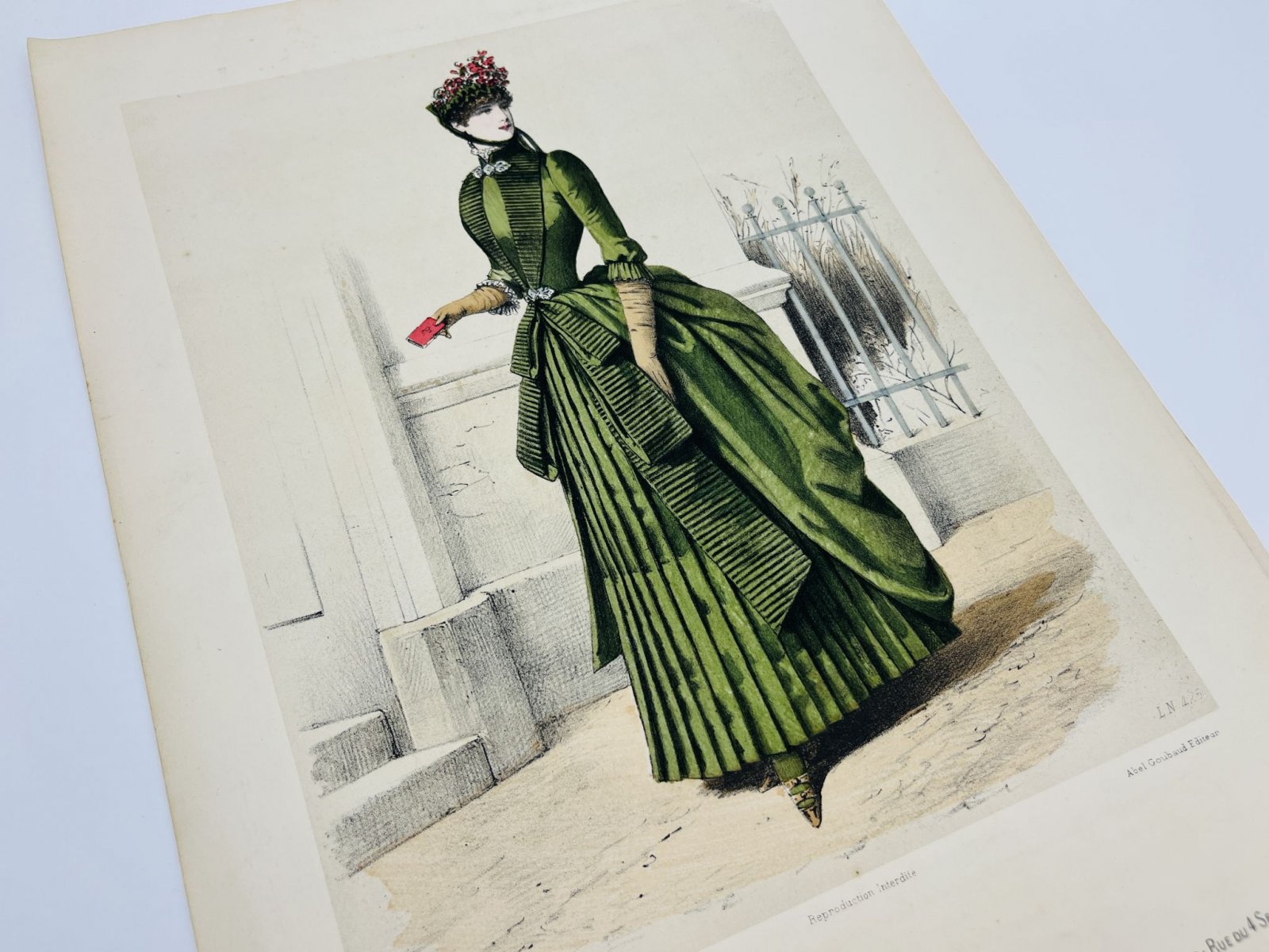 Оригинальная страница французского модного журнала Le Moniteur De La Mode. №11. 1884: Paris, Rue du 4 Septembre 3.