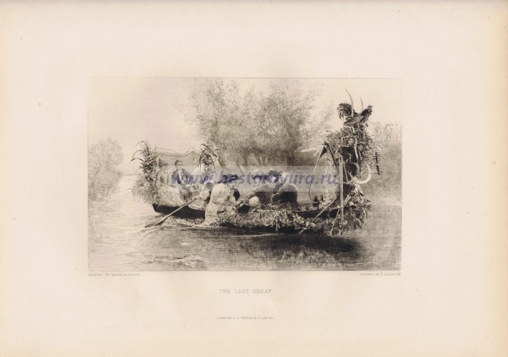Лалоз, Адольф (Lalauze, Adolphe): Лелуар, Морис (Leloir, Maurice). Большой лист `Последний сноп`.