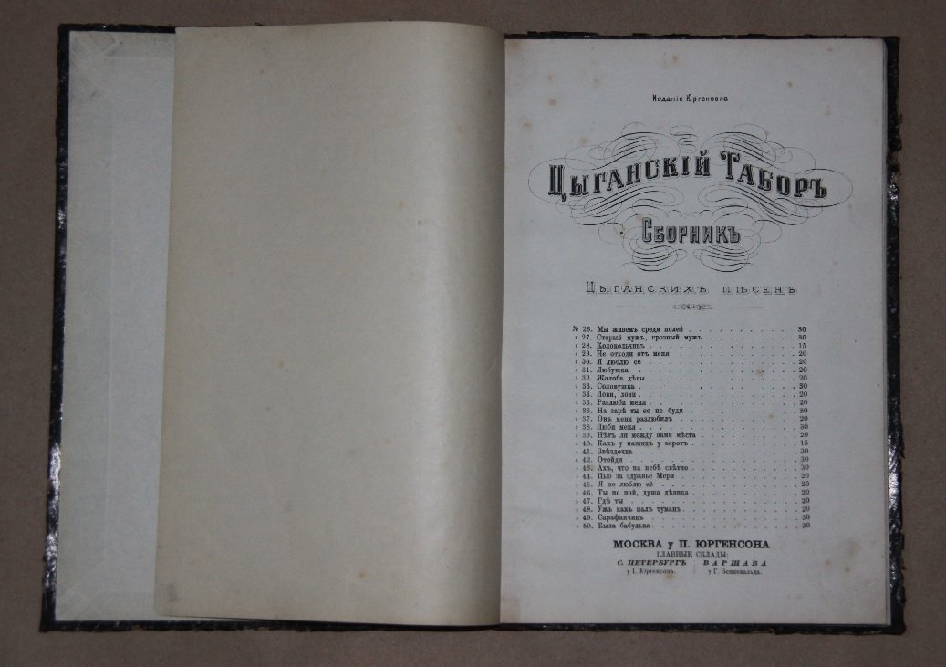 Цыганский табор. Сборник цыганских песен. Часть II. Клавир для голоса с фортепиано. /Ноты/.