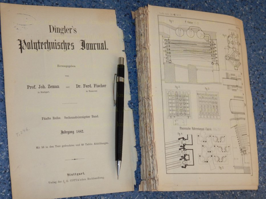 Иллюстрации из Dinglers Polytechnisches Journal (Политехнический журнал Dinglers). 1882. Том 246.