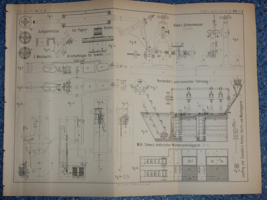 Иллюстрации из Dinglers Polytechnisches Journal (Политехнический журнал Dinglers). 1882. Том 246.