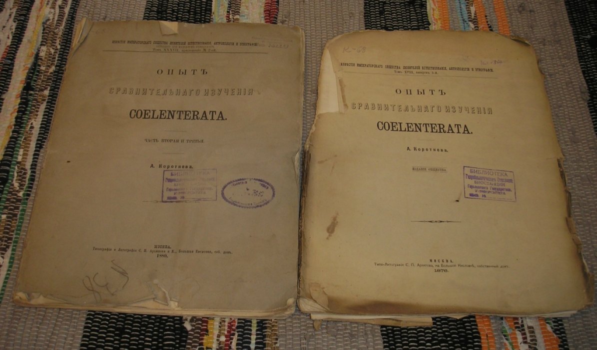 Кортнев А. Опыт сравнительного изучения COLENTERATA. Части 1 - 3. В 2-х переплетах.