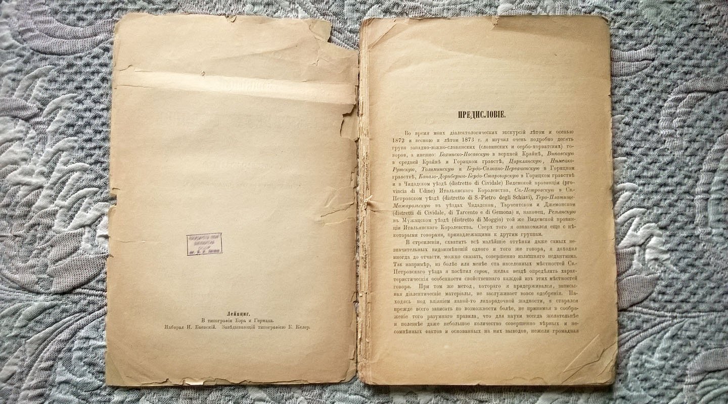 Бодуэн-де-Куртенэ И. (J. Baudouin de Courtenay). Опыт фонетики резьянских говоров.