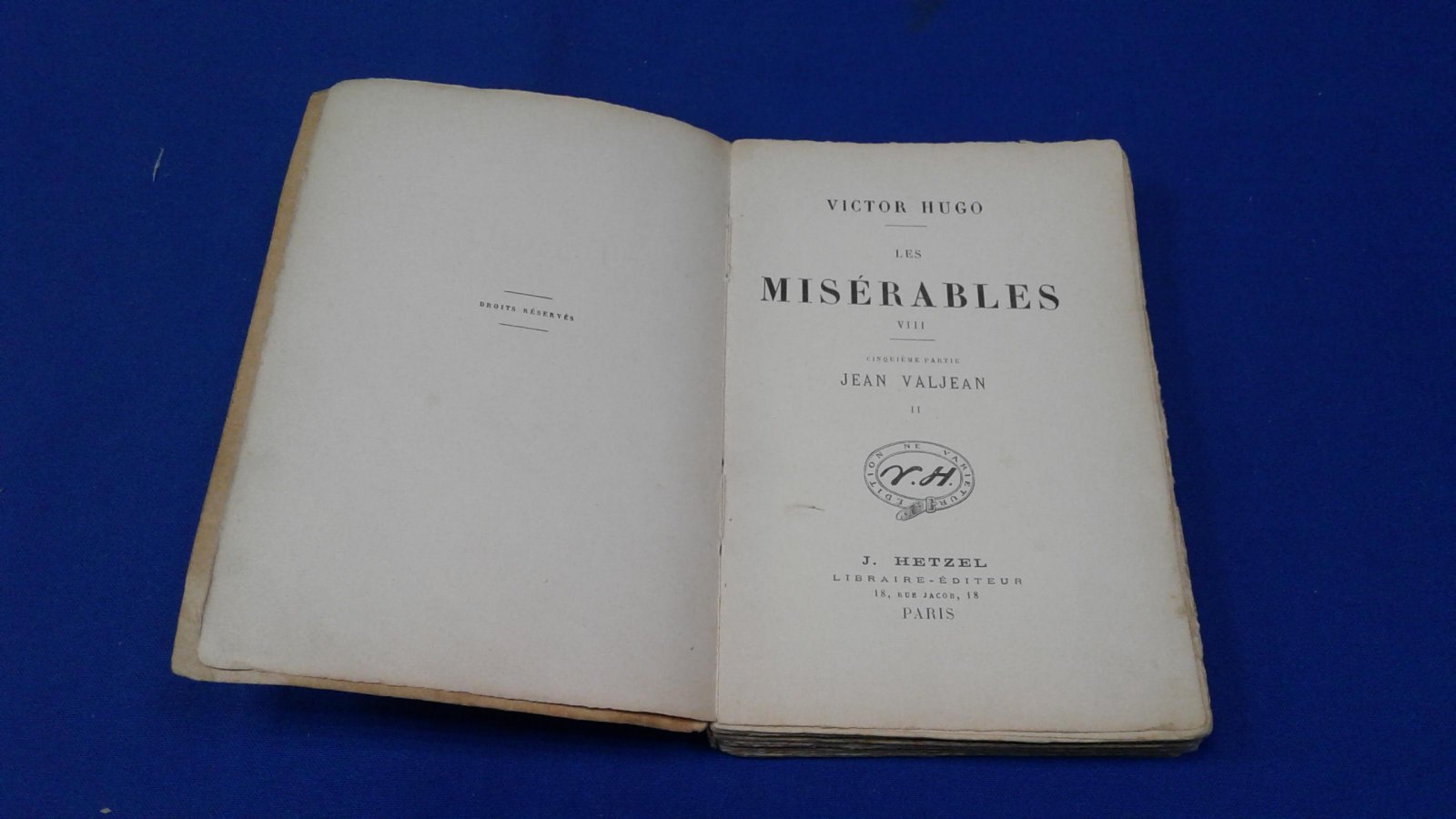 Hugo V.  Гюго В. Les Miserables, Vol. 8. Cinquieme Partie, Jean Valjean II. Отверженные, том 8. Жан Вальжан.