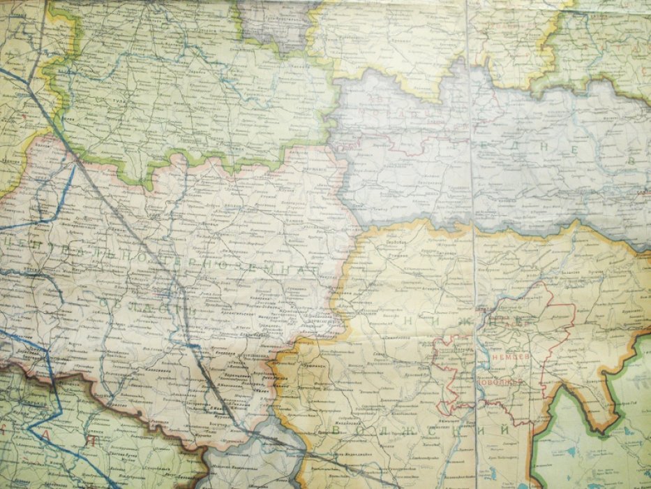 Административная карта европейской части СССР (масштаб 1:2 000 000), издание «Гипрогора», 1931 г.