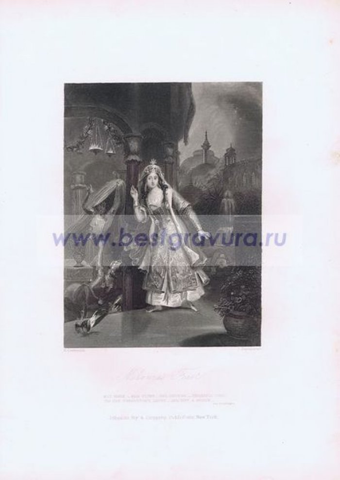 Баннистер, Джеймс (Bannister, James): Корбоулд, Эдвард Генри (Corbould, Edward Henry). Гравюра. Праздник Муканны. Сцена из поэмы Томаса Мура Покровенный пророк из Хорасана.