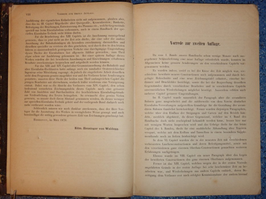 Heusinger W. Handbuch fur specielle Eisenbahn-Technik. Руководство к специальным железнодорожным технологиям. Том 1. Der Eisenbahnbau. Строительство железных дорог.
