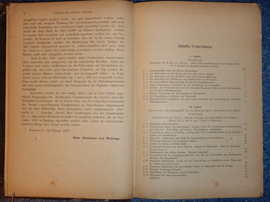 Heusinger W. Handbuch fur specielle Eisenbahn-Technik. Руководство к специальным железнодорожным технологиям. Том 1. Der Eisenbahnbau. Строительство железных дорог.