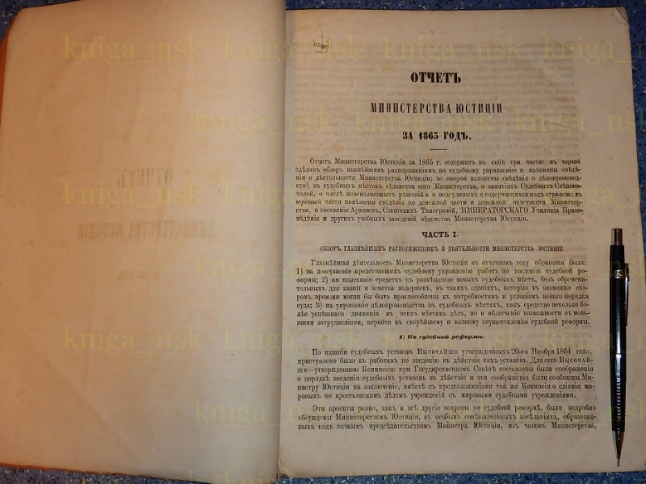 Отчет министерства юстиции за 1865 год.