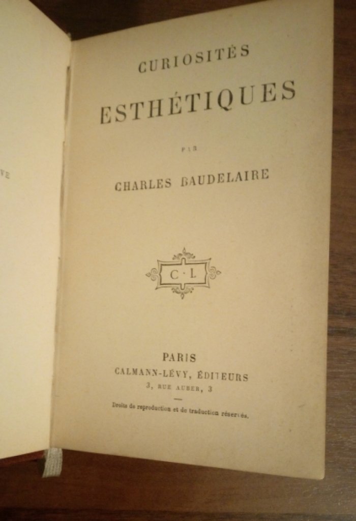 Charles Baudelaire. / Бодлер. Curiosites esthetiques.