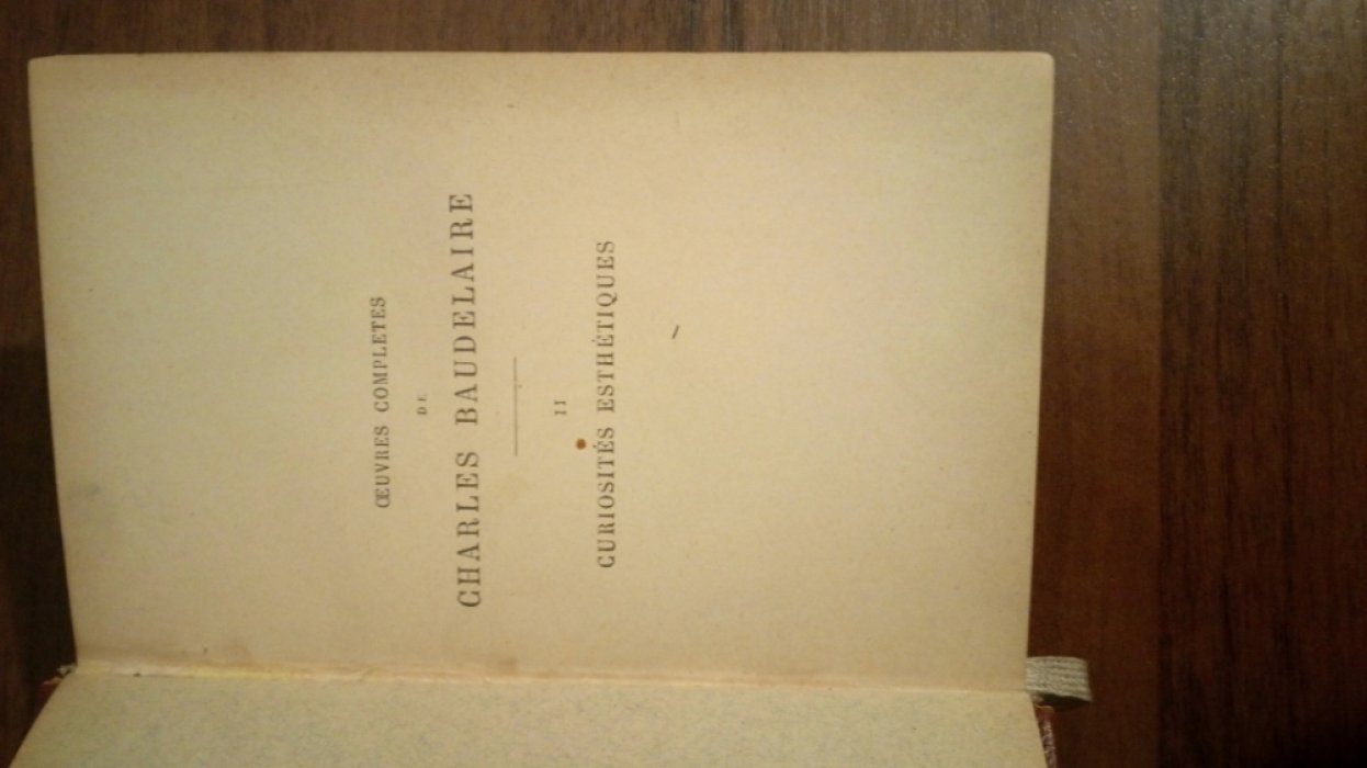 Charles Baudelaire. / Бодлер. Curiosites esthetiques.